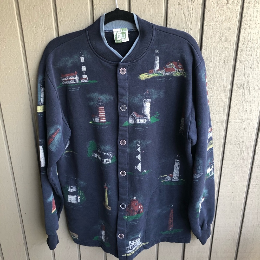 Arts Unlimited Lighthouse of US Cardigan